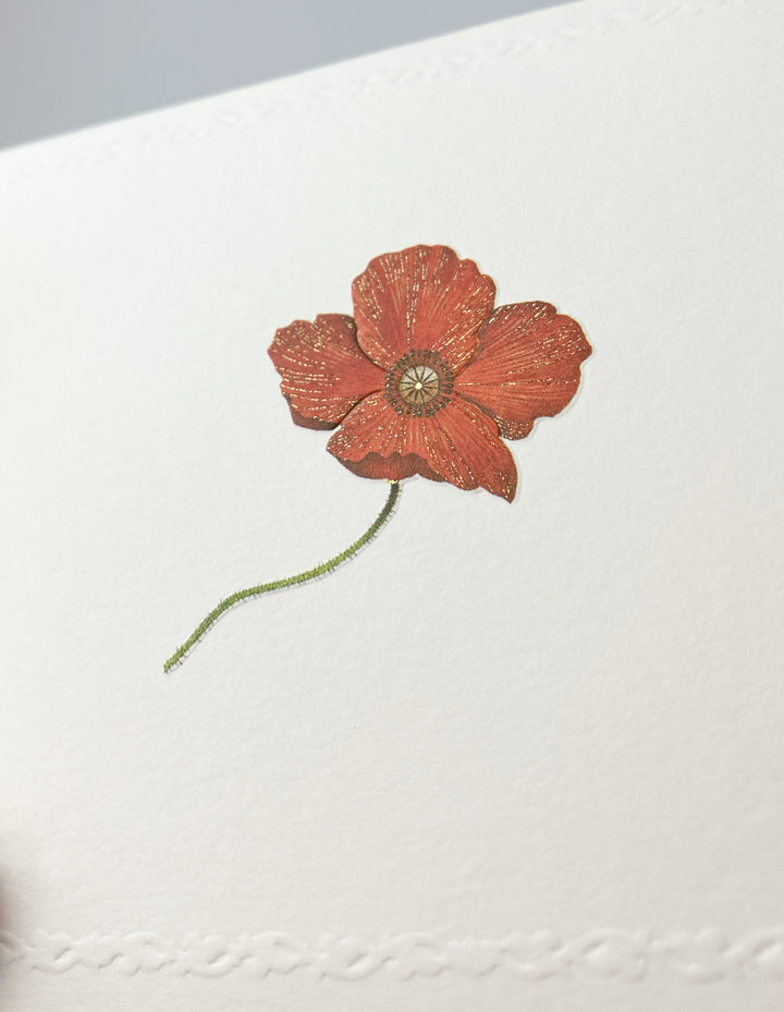 Poppy Motif Notecards | Rossi 1931 Italian Stationery-LetterSeals.com