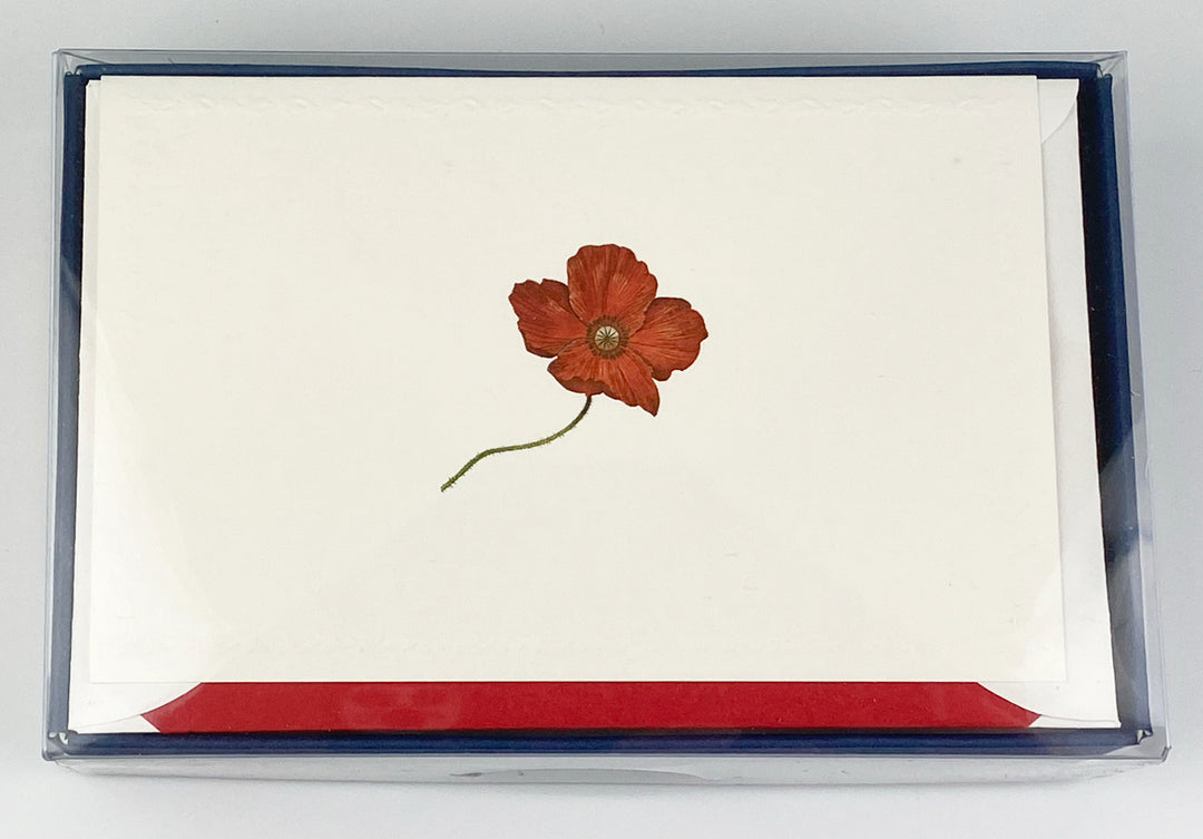 Poppy Motif Notecards | Rossi 1931 Italian Stationery-LetterSeals.com