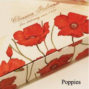 Poppy Note Cards | Rossi 1931 Italian Stationery-LetterSeals.com