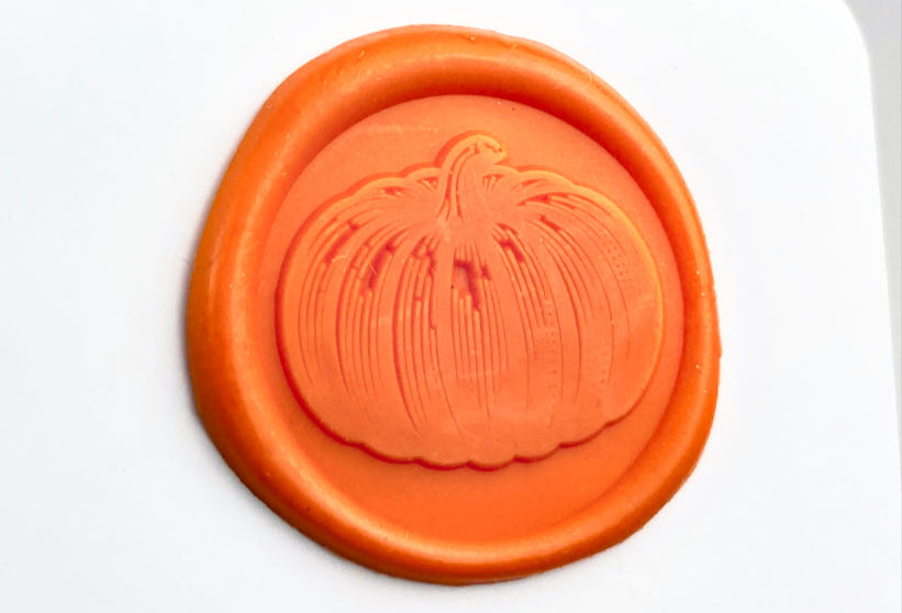 Pumpkin Wax Seal Stamp, Woodcut Design- Made in USA- LetterSeals.com