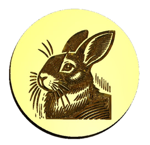 Rabbit Wax Seal Stamp, Woodcut Design- Made in USA- LetterSeals.com