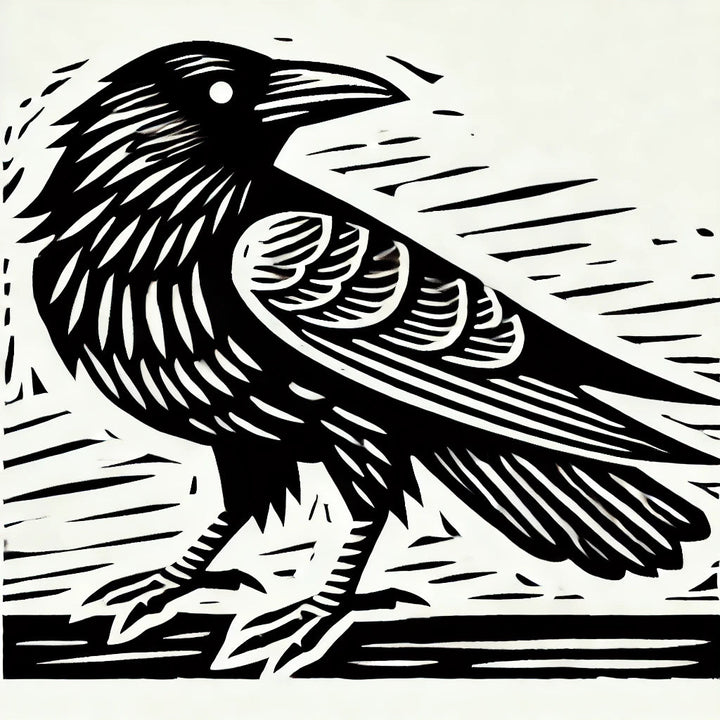 Raven 3 Wax Seal Stamp, Woodcut Design- Made in USA- LetterSeals.com