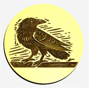 Raven 3 Wax Seal Stamp, Woodcut Design- Made in USA- LetterSeals.com