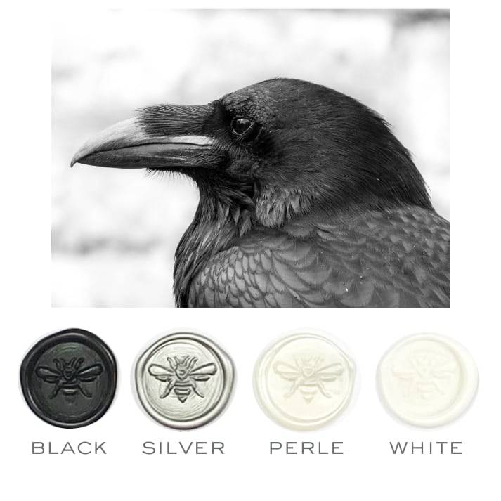 Raven Design Stamp & Corvid Colorway Sealing Wax Set- Made in USA- LetterSeals.com
