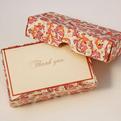 Red Florentine Note Cards | Rossi 1931 Italian Stationery-LetterSeals.com