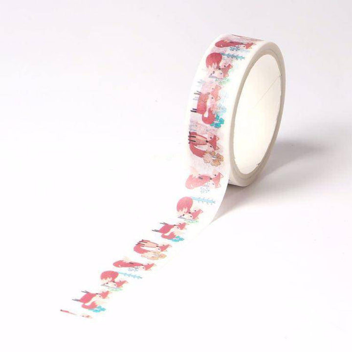 Red Forest Foxes Washi Tape-LetterSeals.com