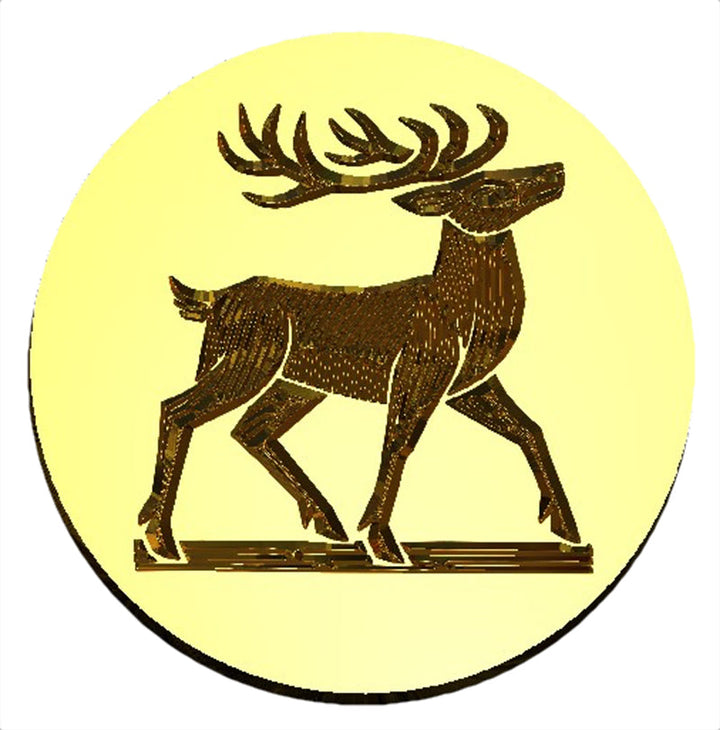 Reindeer Standing Wax Seal Stamp, Woodcut Design- Made in USA- LetterSeals.com