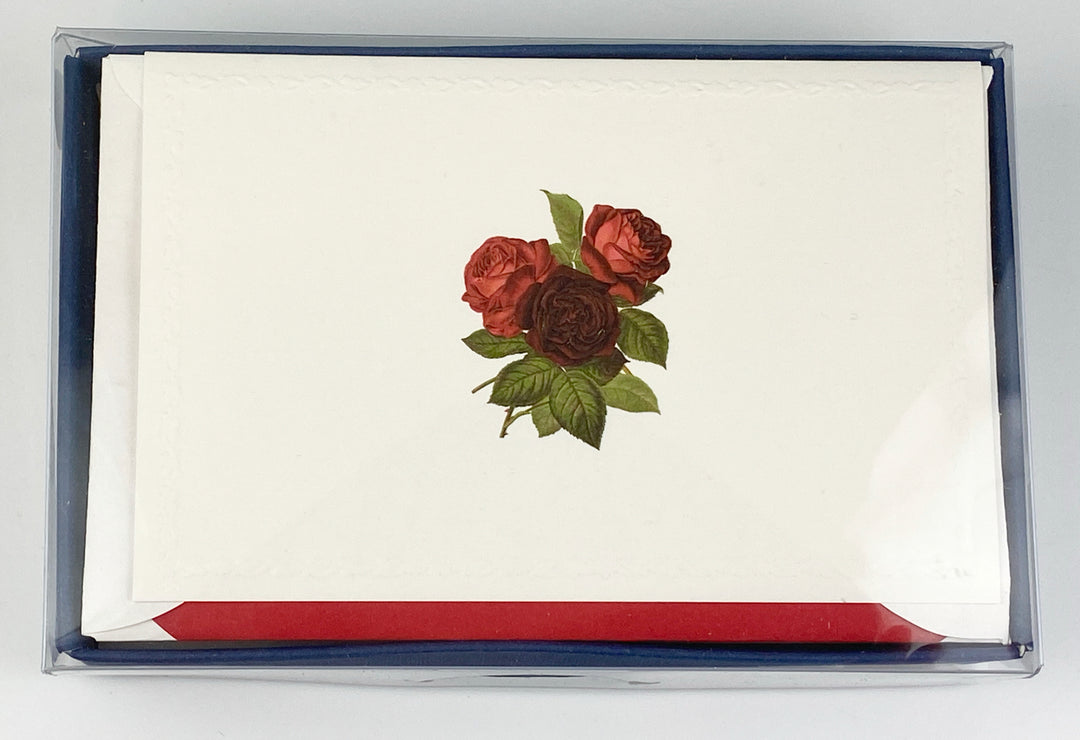 Roses Motif Notecards | Rossi 1931 Italian Stationery-LetterSeals.com