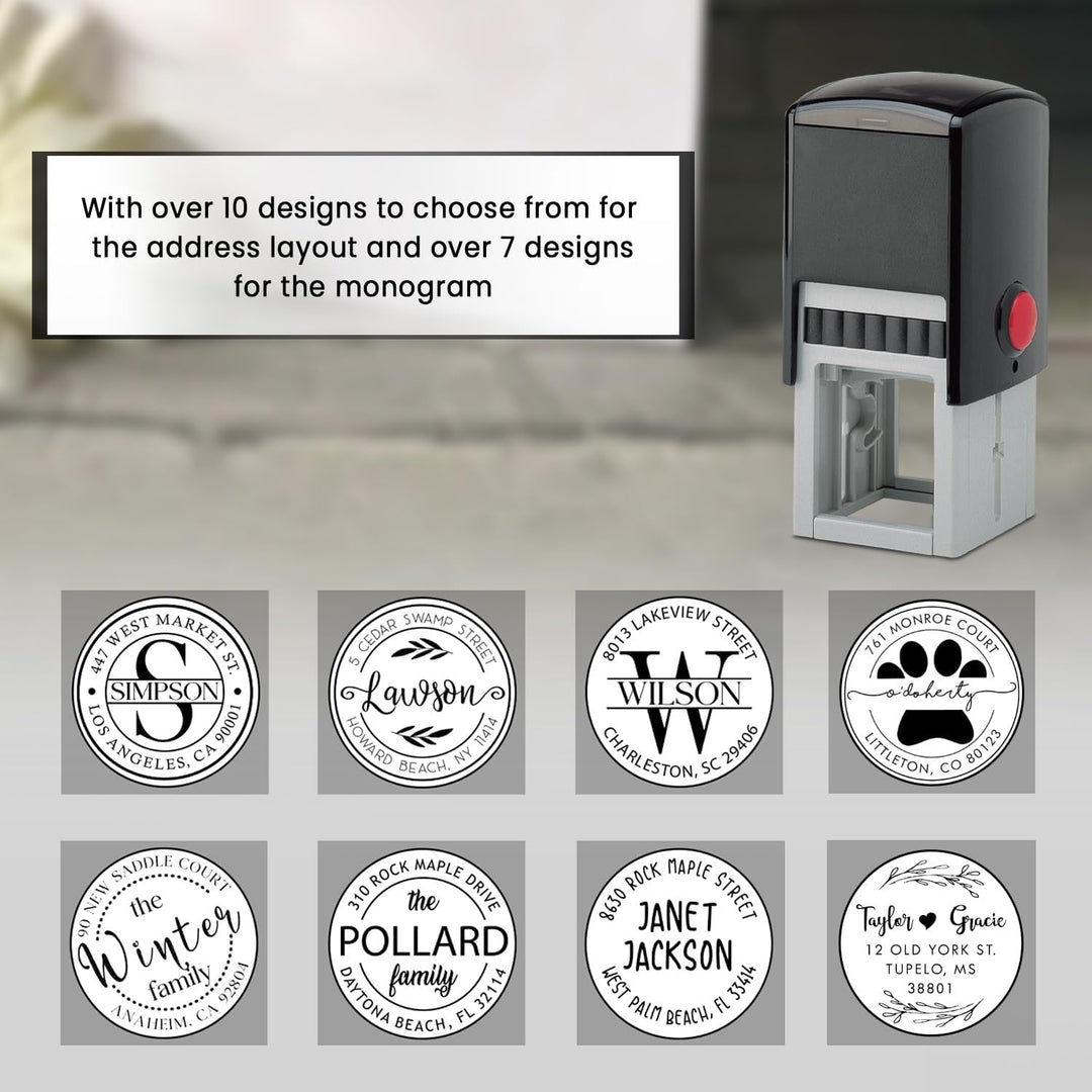Round Self-Inking Personalized Address Stamp-LetterSeals.com