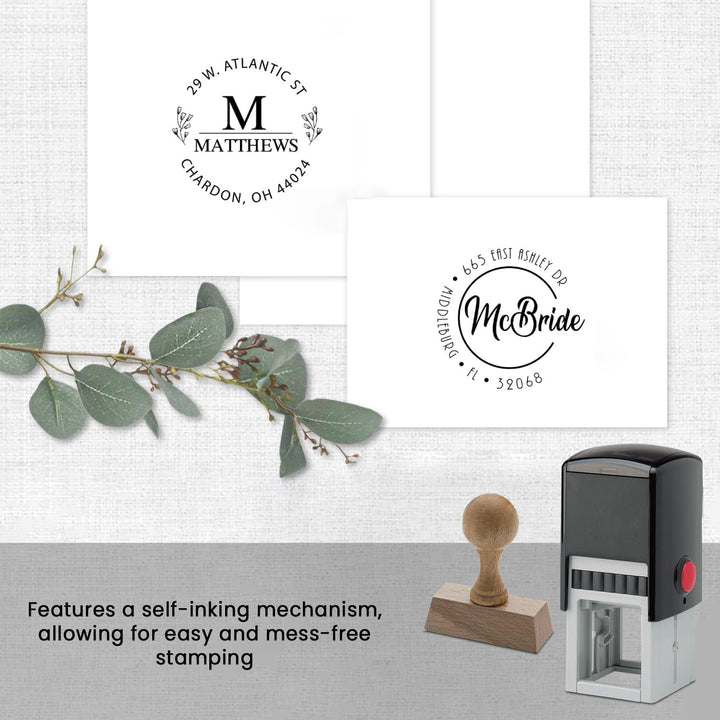 Round Self-Inking Personalized Address Stamp-LetterSeals.com