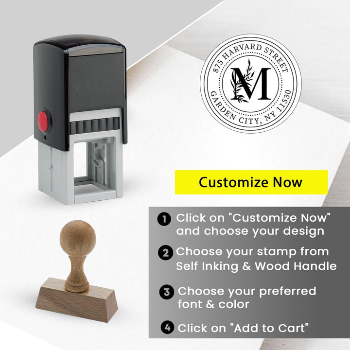 Round Self-Inking Personalized Address Stamp-LetterSeals.com