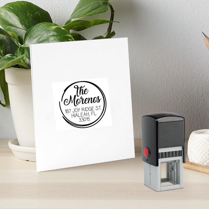 Round Self-Inking Personalized Address Stamp-LetterSeals.com