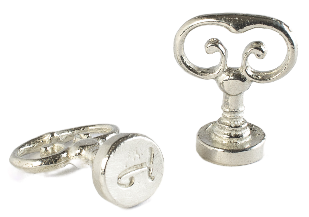 Scroll Handle + Swirl Font Initial Wax Seal Stamp-LetterSeals.com