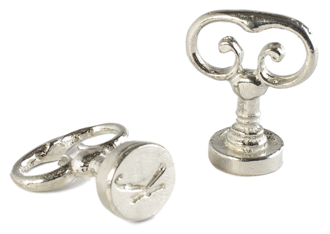 Scroll Handle + Swirl Font Initial Wax Seal Stamp-LetterSeals.com