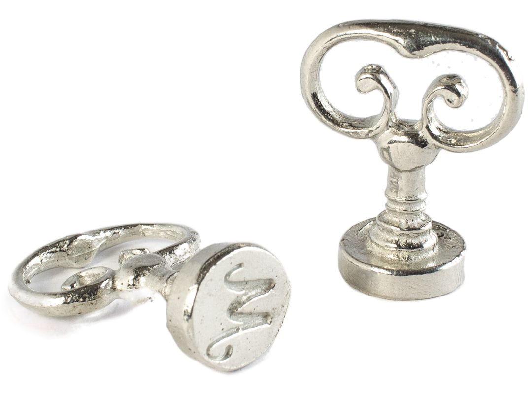 Scroll Handle + Swirl Font Initial Wax Seal Stamp-LetterSeals.com