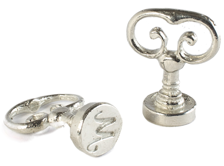 Scroll Handle + Swirl Font Initial Wax Seal Stamp-LetterSeals.com