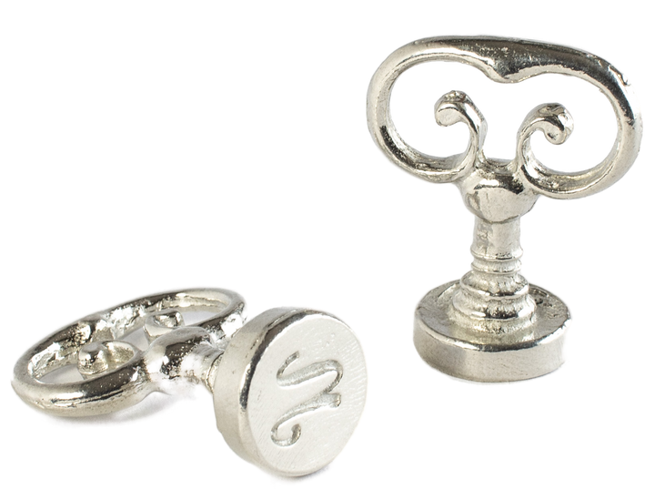 Scroll Handle + Swirl Font Initial Wax Seal Stamp-LetterSeals.com