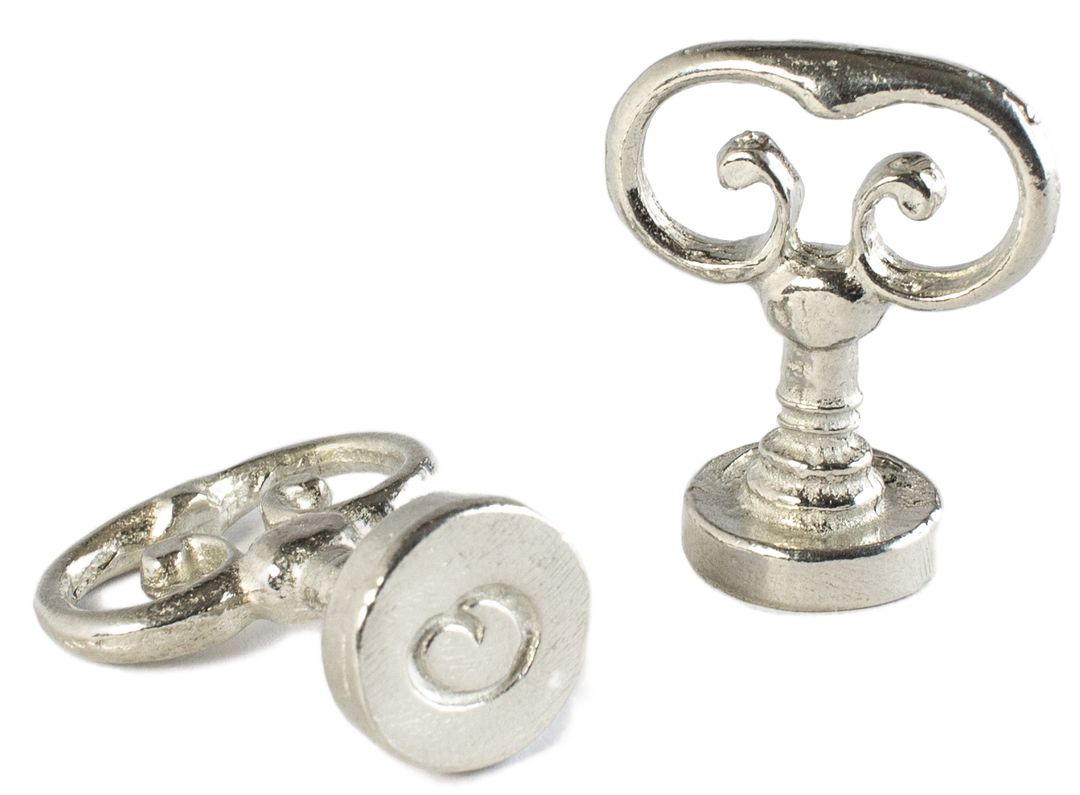 Scroll Handle + Swirl Font Initial Wax Seal Stamp-LetterSeals.com