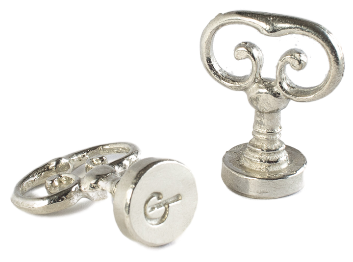 Scroll Handle + Swirl Font Initial Wax Seal Stamp-LetterSeals.com
