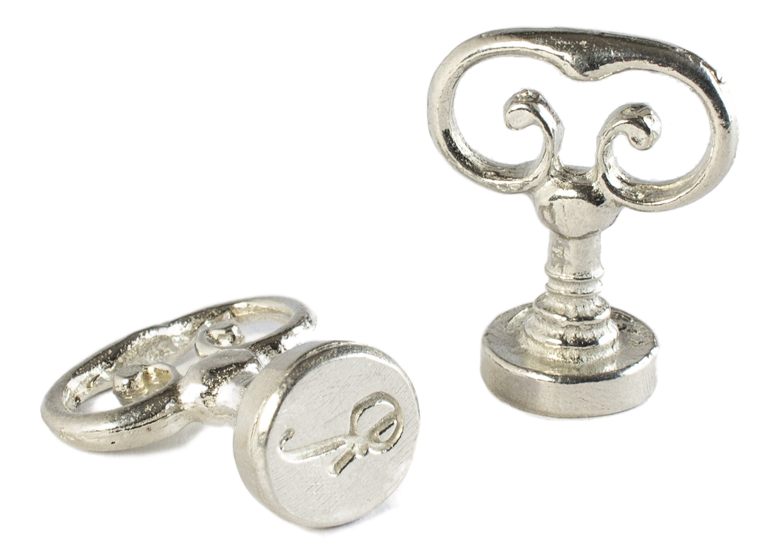 Scroll Handle + Swirl Font Initial Wax Seal Stamp-LetterSeals.com