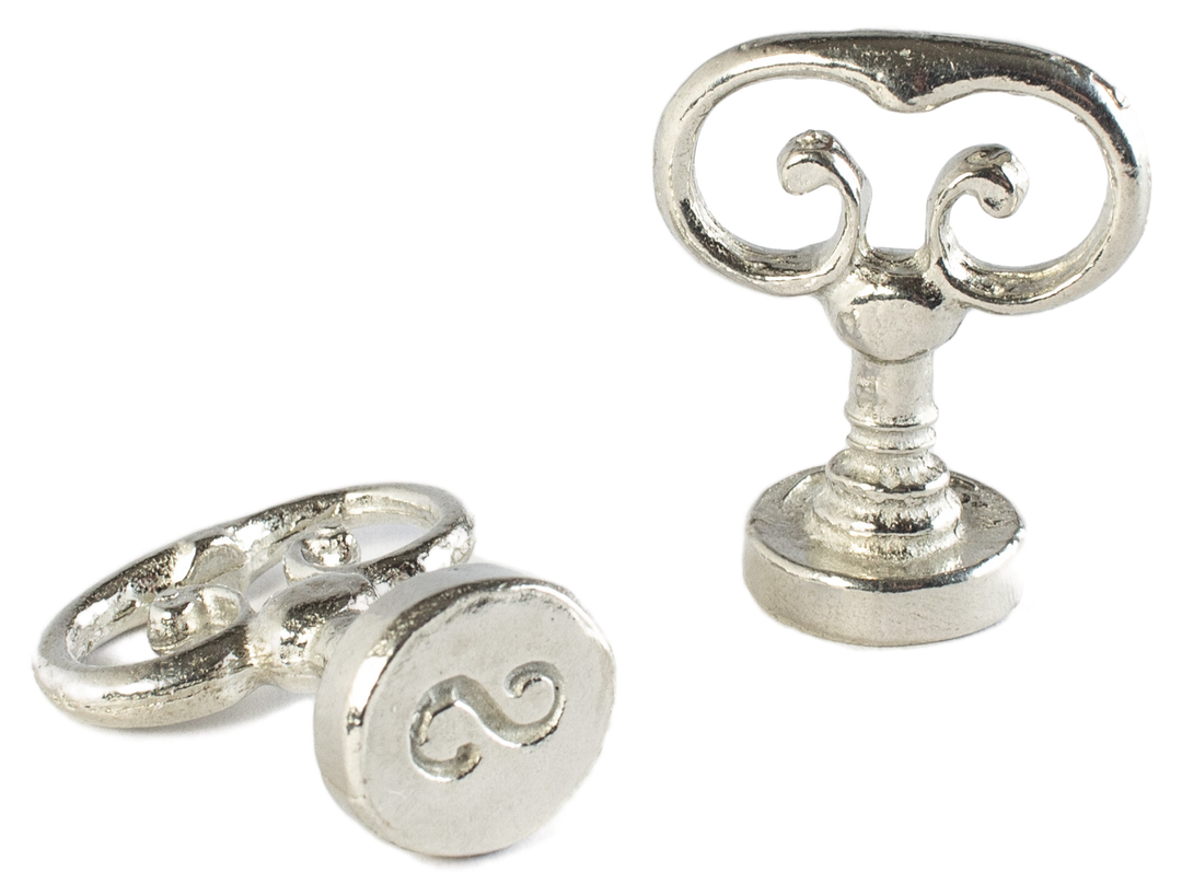 Scroll Handle + Swirl Font Initial Wax Seal Stamp-LetterSeals.com