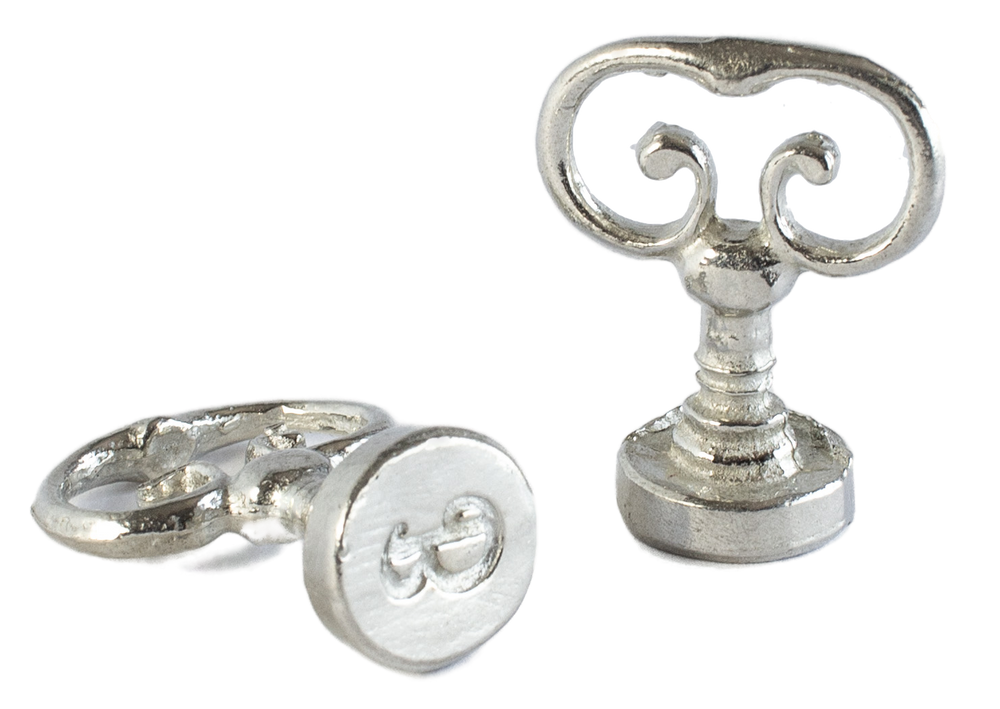 Scroll Handle + Swirl Font Initial Wax Seal Stamp-LetterSeals.com