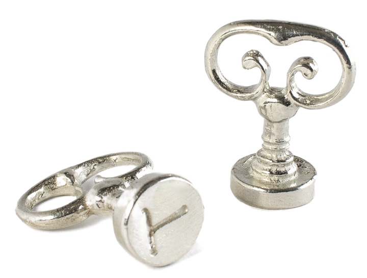 Scroll Handle + Swirl Font Initial Wax Seal Stamp-LetterSeals.com