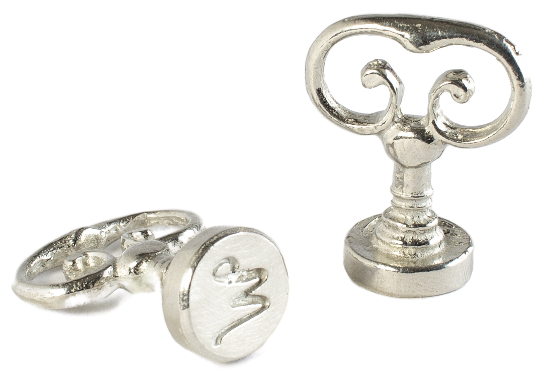 Scroll Handle + Swirl Font Initial Wax Seal Stamp-LetterSeals.com