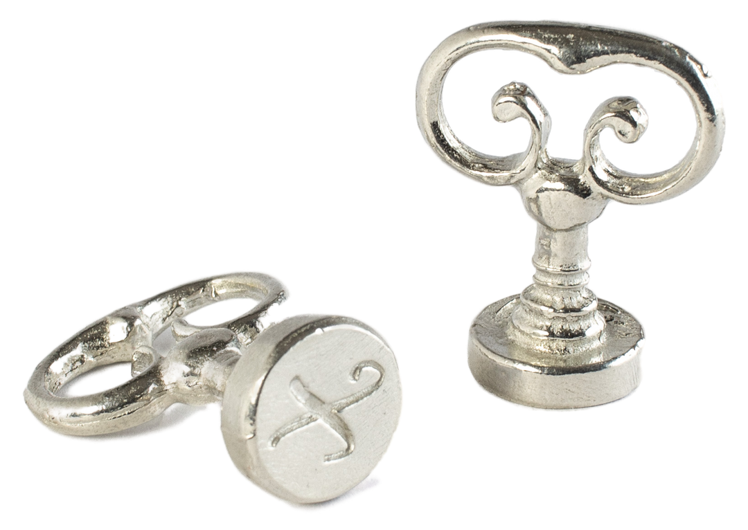 Scroll Handle + Swirl Font Initial Wax Seal Stamp-LetterSeals.com