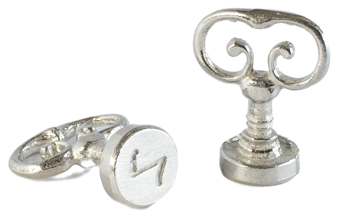 Scroll Handle + Swirl Font Initial Wax Seal Stamp-LetterSeals.com