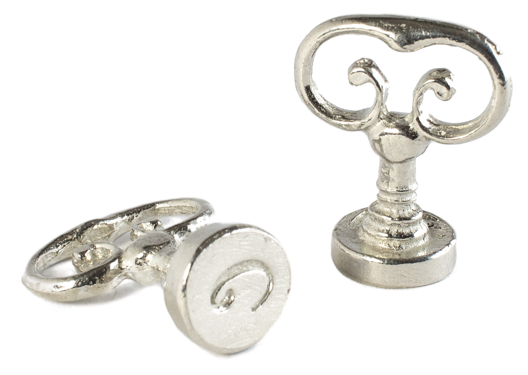 Scroll Handle + Swirl Font Initial Wax Seal Stamp-LetterSeals.com