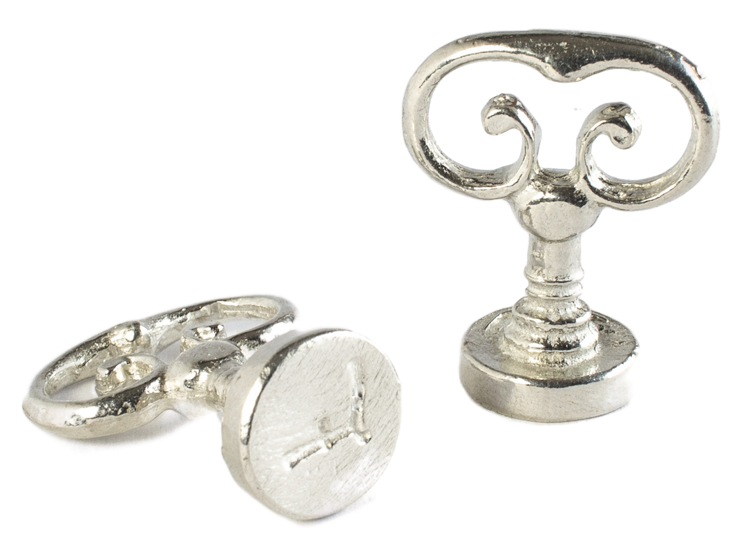 Scroll Handle + Swirl Font Initial Wax Seal Stamp-LetterSeals.com