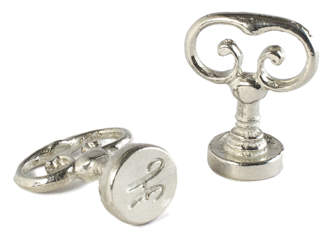 Scroll Handle + Swirl Font Initial Wax Seal Stamp-LetterSeals.com