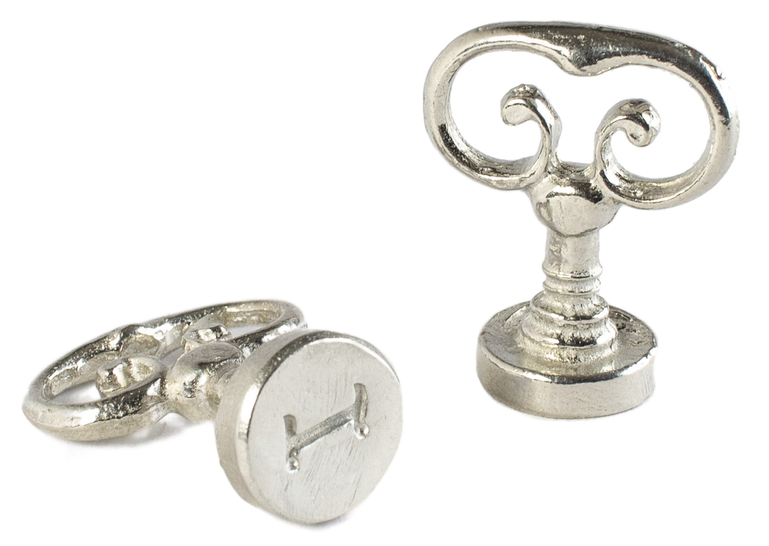 Scroll Handle + Swirl Font Initial Wax Seal Stamp-LetterSeals.com