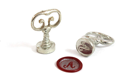 Scroll Handle + Type Font Initial Wax Seal Stamp-LetterSeals.com