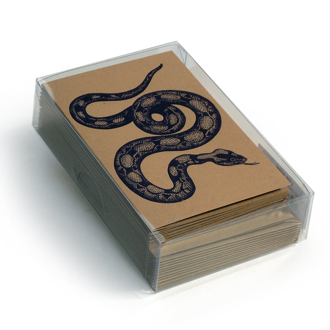 Snake 18th Century 10 Note Card Set | Rossi 1931 Italian Stationery-LetterSeals.com