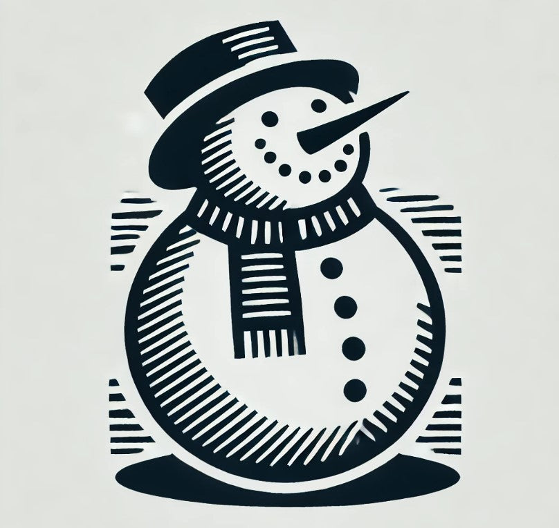 Snowman #2 Wax Seal Stamp, Woodcut Design- Made in USA- LetterSeals.com