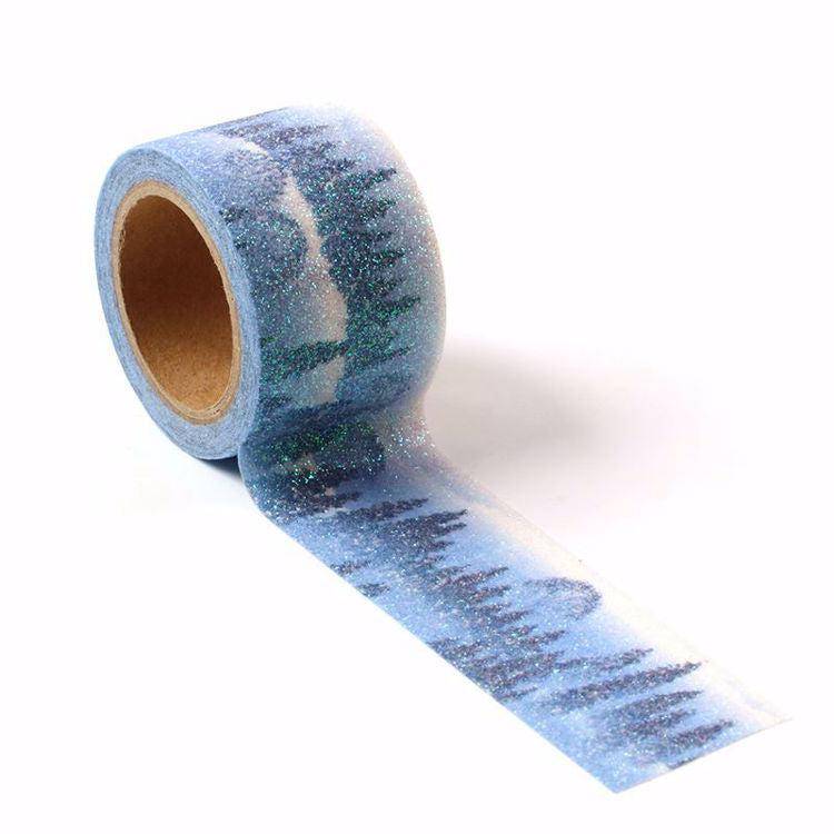 Snowy Valley Glitter Washi Tape-LetterSeals.com