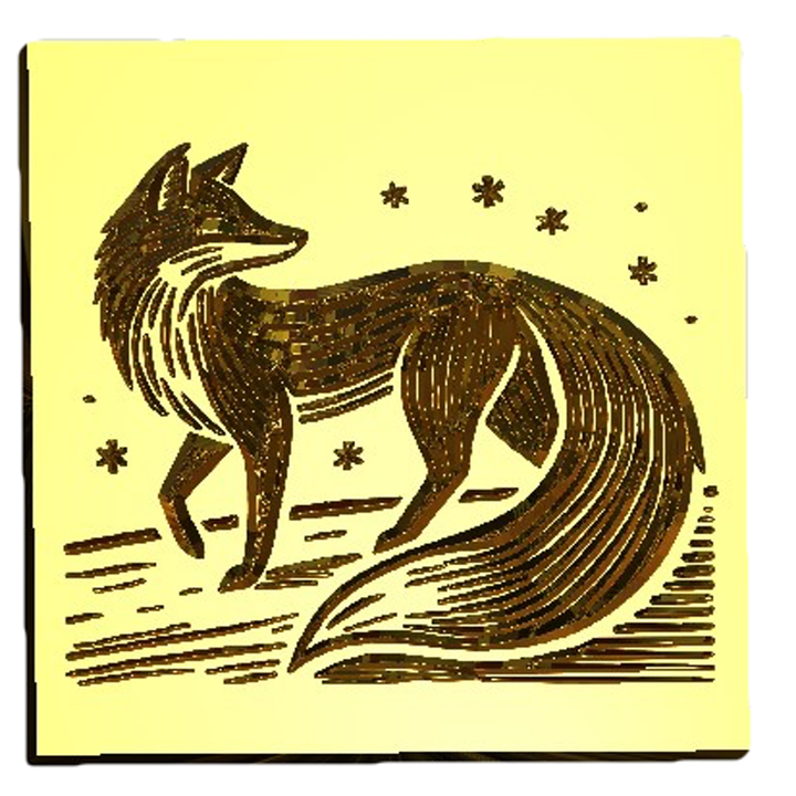 Standing Arctic Fox Wax Seal Stamp, Woodcut Design- Made in USA- LetterSeals.com