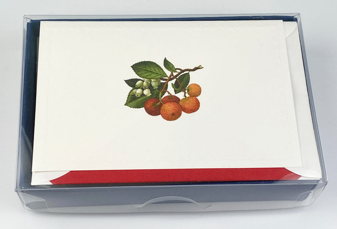 Strawberry Tree Motif Notecards | Rossi 1931 Italian Stationery-LetterSeals.com