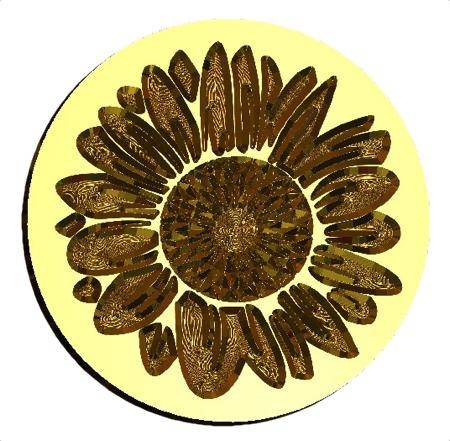 Sunflower Face Wax Seal Stamp- Made in USA- LetterSeals.com