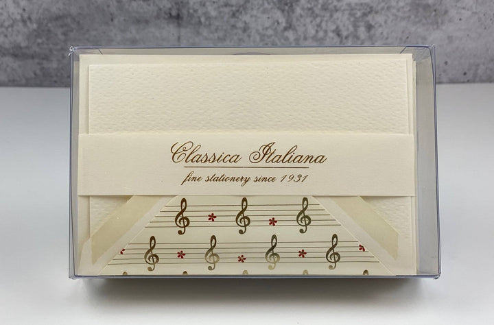 Treble Clef | Foil Stamped Note Cards | Rossi 1931 Italian Stationery-LetterSeals.com