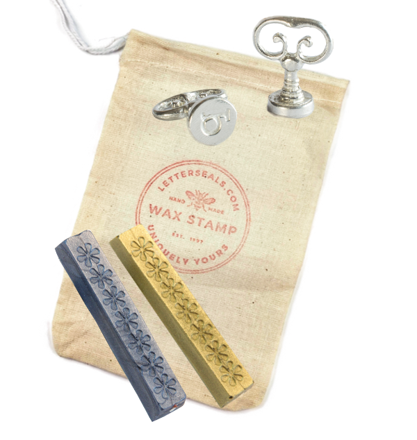 Type Font Initial Wax Stamp + Wax Set- Made in USA- LetterSeals.com