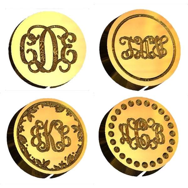 Vine Monogram Wax Seal Stamp- Made in USA- LetterSeals.com