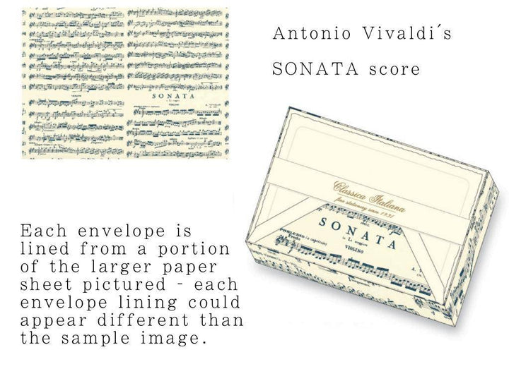 Vivaldi Sonata Note Cards | Rossi 1931 Italian Stationery-LetterSeals.com