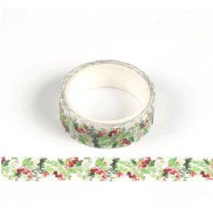 Watercolor Holly Washi Tape-LetterSeals.com