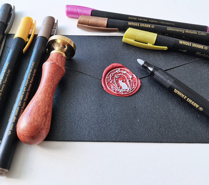 Wax Seal Pen Kit 12 Pieces Metallic Marker Pens-LetterSeals.com