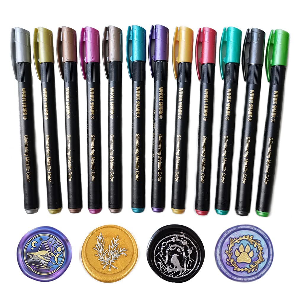 Wax Seal Pen Kit 12 Pieces Metallic Marker Pens-LetterSeals.com
