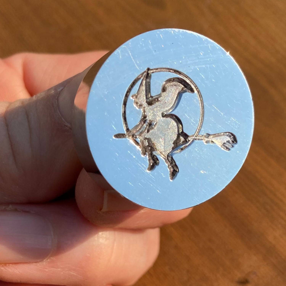 Witch + Broom 2 Wax Seal Stamp- Made in USA- LetterSeals.com