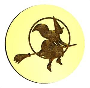 Witch + Broom 2 Wax Seal Stamp- Made in USA- LetterSeals.com